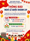 THÔNG BÁO NGHỈ LỄ QUỐC KHÁNH 2-9-2026